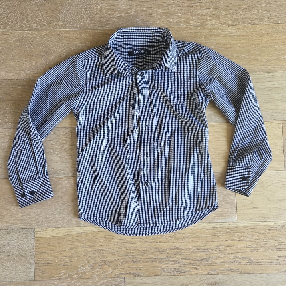 GEORGE | NWOT Black and White Checkered Kids Shirt